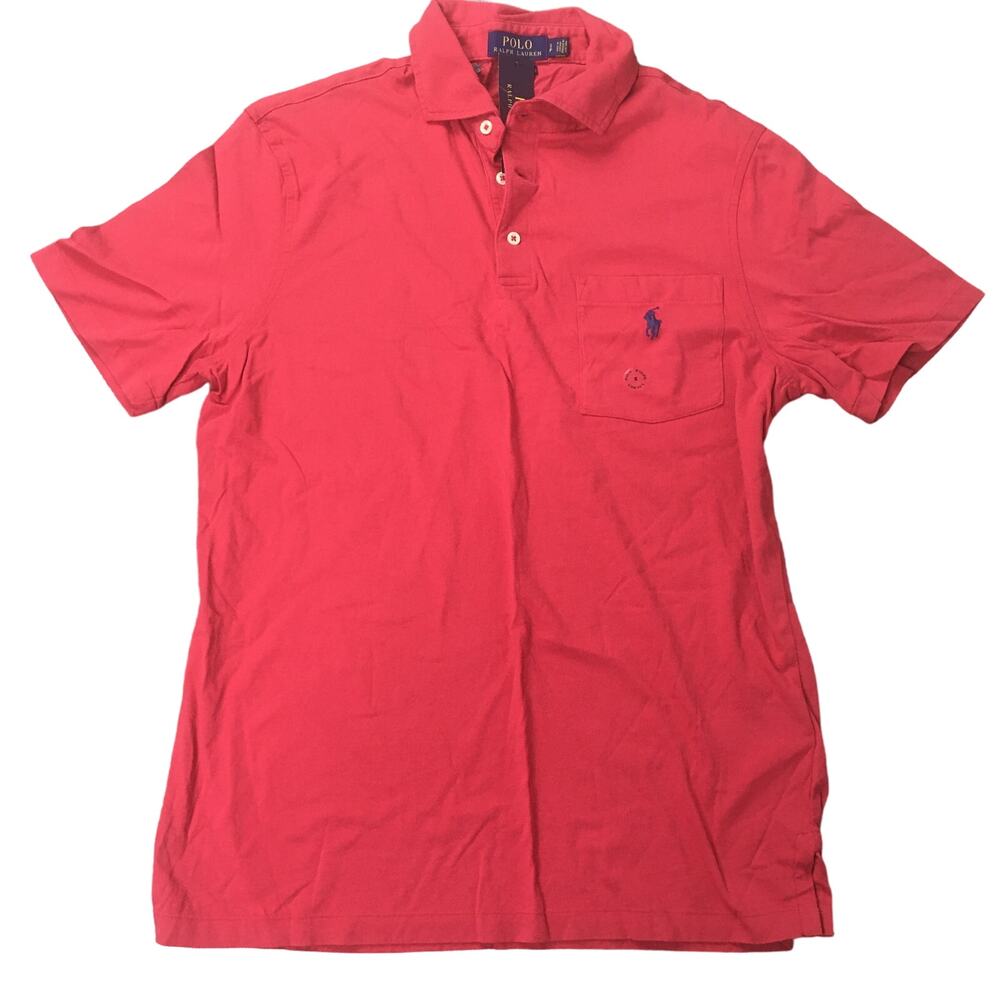 NWT POLO Ralph Lauren Mens Classic Fit Polo Shirt Pony Logo 100% Cotton Red S
